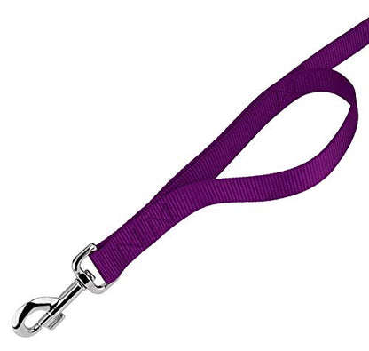 Country Brook Petz - Vibrant 17 Color Selection - Heavyduty Doublehandle Nylon Leash (6 Foot, 3/4 Inch Wide, Purple) - color: Purple