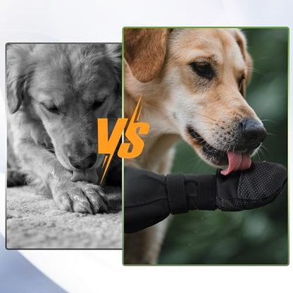 Snugrance Dog Paw Wound Recovery Boot, Lick-Proof Protection, Non-Slip Pet Shoe with Self-Adhesive Strap, Soft Protector for Medium to Large Dogs (L) - size: L
