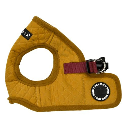 Puppia Irvin Vest Dog Harness Step-in Warm Winter Diamond Pattern for Small and Medium Dog, Mustard, Small - color: Mustard, size: Small