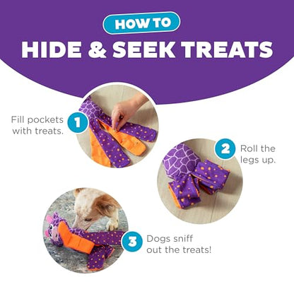 Outward Hound by Nina Ottosson Silly Legz Interactive Plush Dog Puzzle Dog Enrichment Toys, Plush, Floppy, Long, Giraffe, Purple - color: Silly Legz Giraffe