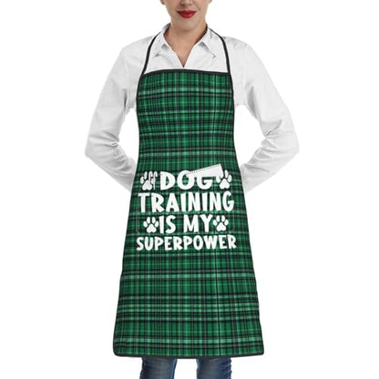 Dog Training is My Superpower Apron for cooking with Pockets Women Men Kitchen Chef Funny Aprons