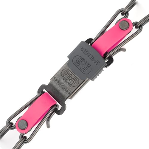 Herm Sprenger Black Stainless Steel Dog Collar with Quick Release ClicLock Buckle and Biothane Insert Training Collar Made in Germany (Passionfruit Pink, 23in x 3.2mm(Neck Size up to19-20in)) - color: Passionfruit Pink, size: 23in x 3.2mm(neck size up to1