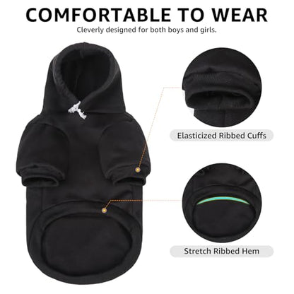 SCENEREAL Christmas Dog Hoodie with Leash Hole, Warm & Soft Fleece Pet Sweater & Sweatshirt for Small Medium Large Dogs, Xmas Elk Print Pets Clothes Cold Weather Costume, M - color: Black (Elk Print), size: Medium