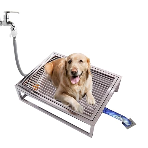 Porch Potty for Dogs, 31"×20" Stainless Steel Dog Litter Box, Portable Sturdy Metal Pet Toilet Tray, for Small Large Dogs Indoor Outdoor Use, Easy to Clean