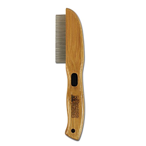 Alcott Bamboo Groom Flea Comb with 77 Rotating Pins for Pets