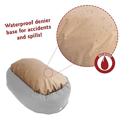 Majestic Pet 32 Inch Links Sherpa Calming Dog Bed Washable – Cozy Soft Round Dog Bed with Spine for Head Support - Fluffy Donut Dog Bed 32x23x7 (inch) – Round Pet Bed Medium - RED - color: Red, style: 32 in.