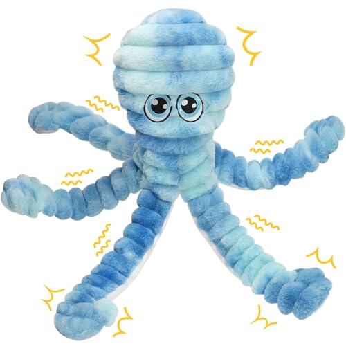 Prime Pets Dog Toys for Large Dogs, 27“ Extra Large Plush Octopus Dog Toy, Crinkle Squeaky Dog Toys to Keep Them Busy, Interactive Tug of War Pet Toy for Small Medium Large Breeds, Tie-dye Blue - color: Tie Dye Blue