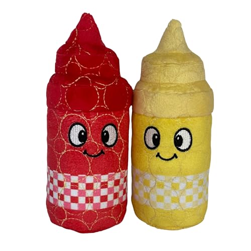 Bite Force Dog Toy - Drizzle & Dollop Squeaky 2 Pack Dog Toys Kevlar-Reinforced for Aggressive Chewers- red and Yellow. - color: Regular - Drizzle & Dollop