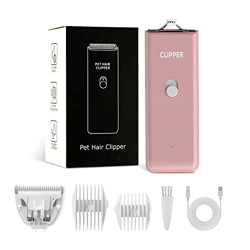 Feet Hair Trimmer, Dog Clippers,Quiet Washable USB Rechargeable Cordless Dog Grooming Kit,Electric Pets Hair Trimmers Shaver Shears for Dogs and Cats Pink - color: Pink 2 Blades