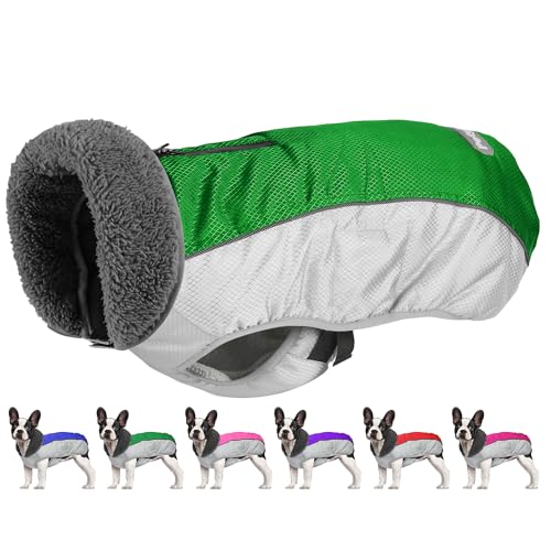 Petglad Dog Coat, Waterproof Ripstop Dog Winter Jacket with Leash Hole, Reflective Adjustable Warm Pet Fleece Snow Sweater for Small Medium Large Dogs - Green, 3XL - color: Green, size: 3XL