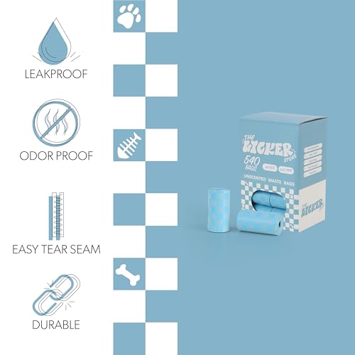 13 in. x 9 in. Extra Thick Leak Proof Unscented Dog Poop Bags, Blue (540 Count, 36-Rolls) - size: 540 Count (Pack of 1)