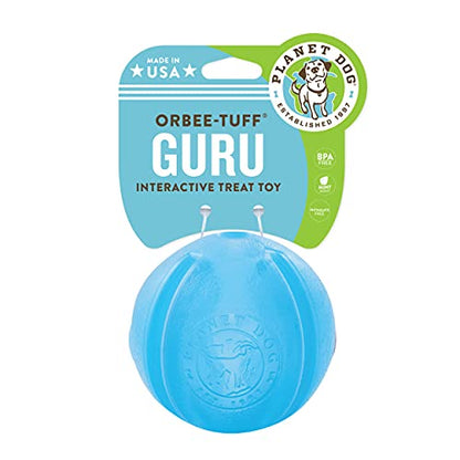 Outward Hound Guru Treat-Dispensing Puzzle Ball Dog Toy, Blue - color: Blue