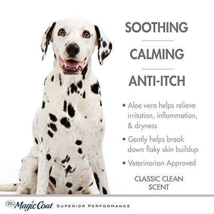 Four Paws Magic Coat Medicated Shampoo for Dogs with Coal Tar, Moisturizing Dog Wash for Itchy Dry Skin, Dog Grooming, Classic Clean Scent, 16 Ounce - size: 16 Ounces (1 Count), style: Medicated Dog Shampoo