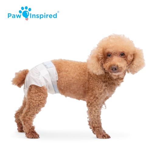 Paw Inspired Disposable Dog Diapers | Female Dog Diapers Ultra Protection | Diapers for Dogs in Heat, Excitable Urination, or Incontinence (12 Count, Small) - size: Small (12 Count)