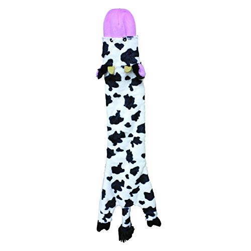 SPOT Skinneeez Crinklers Cow 23-Inch Stuffing-Free Squeaky Dog Toy – Interactive Plush Toy for Medium & Large Dogs – Mess Free Play for Light & Moderate Chewers - style: Large Cow