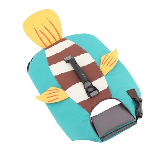 JTLB Dog Life Jacket Dog Life Vest Safety Vest Fish Look Reflective Strip Adjustable Handle Oxford Fabric Lake Blue for Swimming Boating Beach Pool (M) - size: M