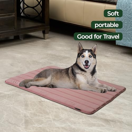 BALANCE Dog Crate Pad, Dog Foam Crate Mat Kennel Pad, Washable Water-Resistant Pet Bed Flat Dogs Cage Mat for X-Large Dogs - color: Mellow Rose, size: 42.0"L x 28.0"W x 0.8"Th