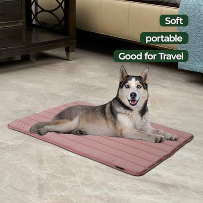 BALANCE Dog Crate Pad, Dog Foam Crate Mat Kennel Pad, Washable Water-Resistant Pet Bed Flat Dogs Cage Mat for X-Large Dogs - color: Mellow Rose, size: 42.0"L x 28.0"W x 0.8"Th