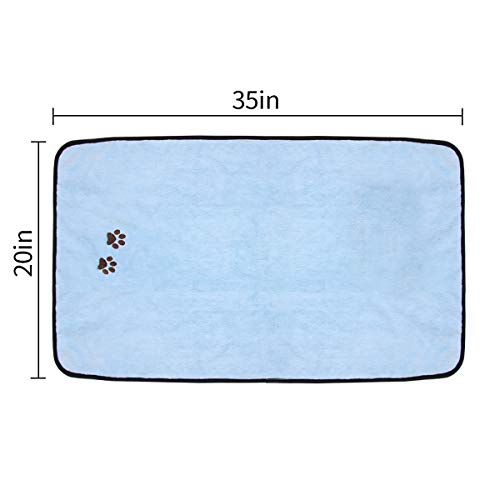 Pet Dog Cat Microfiber Drying Towel Ultra Absorbent Great for Bathing and Grooming (2-Pack) - color: Pink Blue