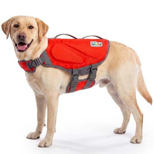 Outward Hound Dawson Swim Red Dog Life Jacket, Large - color: Red, size: Large (Chest Girth: 28"-32")