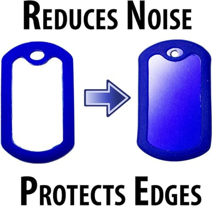 Bulk Military GI Dog Tag Silencer Rubber Silicone Cover, Blue, 10 pc