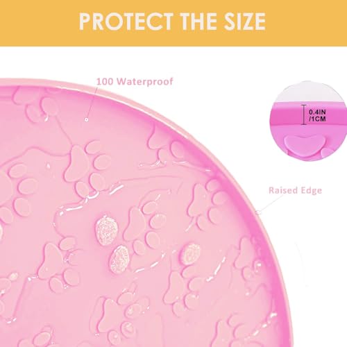 Dog Food Mat - Waterproof Cat Bowl Mat for Food and Water with Edges, Nonslip Dog Feeding Placement for Protecting Floors (2Pack Pink) - color: 2Pack Pink