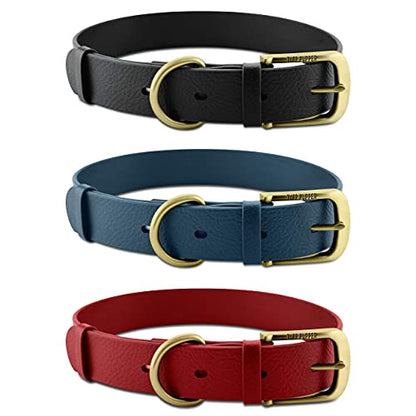 Tuff Pupper Classic Heavy Duty Dog Collar | 10x Stronger Than Leather | 100% Waterproof & Odor Proof Dog Collar | Tough Rust-Proof All Metal Hardware - color: Midnight Blue