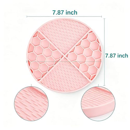 Lick Mat for Dogs & Cats,Honeycomb,61 Suction Cups, Bath & Groom | BPA-free silicone honeycomb lick mat, 61 suction cups; sticks to walls, tubs, fridges; calms during grooming or alone time.