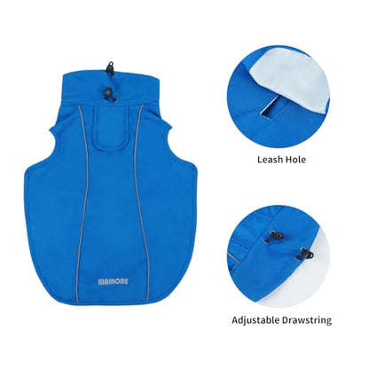 Waterproof Dog Raincoat, Adjustable Lightweight Dog Rain Jacket with Reflective Strip Leash Hole for Small Medium Large Dogs (Blue, Small(9-13lb)) - color: Blue, size: Small(9-13lb)