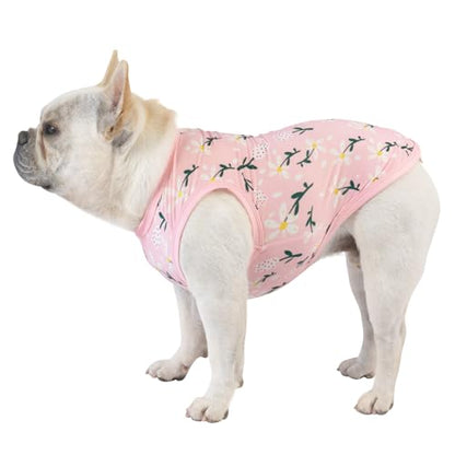 CuteBone Dog Shirts 2-Pack Soft Pet Clothes Breathable Summer Vest for Small Puppy and Stretchy Cat Apparel - color: Flowers&pineapple, size: Small