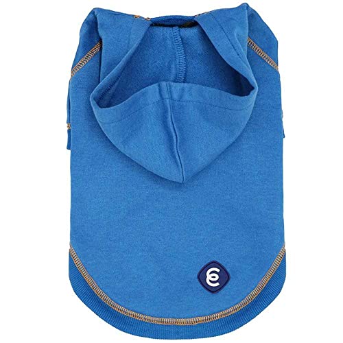 Blueberry Pet Essentials Hoodie – 10″ Cotton‑Blend Sweatshirt with Hood, Alaskan Blue, Machine‑Washable Dog Jersey - color: Dog Hoodie - Alaskan Blue, size: 10 inch (Pack of 1)