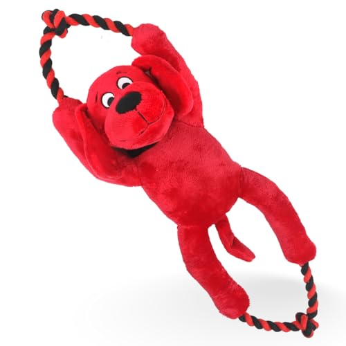 Dog Toys – Tug of War Rope Toy for Dogs, Plush Bone, Durable Rubber Chew Toy for Training, Fetch, Pull, and Play for Large & Small Dogs, Canine Tug Toys. (Rope Plush)