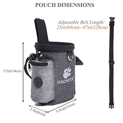 AMZNOVA Dog Treat Bag Treatnow Dog Treat Pouch, Training Pouch with Waist Belt & Clicker for Training & Walking, Waist Clip On Snack Fanny Pack for Pet, 3Cups, Heather Coffee - color: Heather Coffee