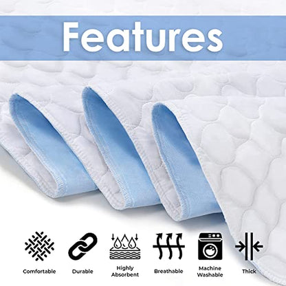 Incontinence Bed Pads Washable Waterproof 34x36 Inches Pack of 4 - Washable Pee Pads for Beds for Incontinence Adults, Kids & Pets - Waterproof Pad, Reusable Bed & Underpads - size: 34x36 Inches - PK 4