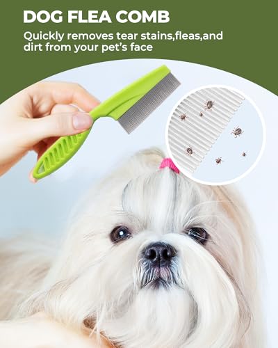Dog Brush for Shedding Grooming,6 Pack Long-Pin Brush Set for Long Haired Dog Cat Goldendoodles Poodles Doodles Green - color: B-Green