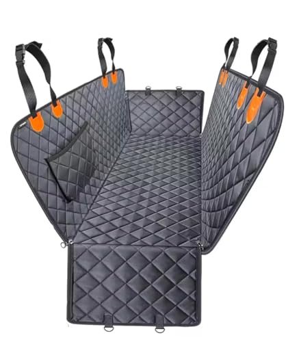 Dog Car Seat Cover for Back Seat, 100% Waterproof Pet Seat Cover with Mesh Visual Window, Scratchproof Nonslip Dog Hammock for Car, Bench & Cargo Liner Style, Universal Size Fits Cars, SUVs, Trucks