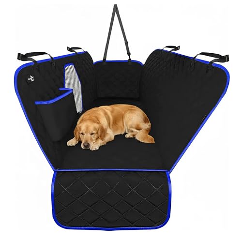 Active Pets Dog Car Seat Cover Car Seat Protector- Dog Seat Cover for Back Seat of SUVs, Trucks, Cars - Waterproof & Convertible Vehicle Hammock for Car Backseat - Mesh Window- Blue, XL - color: Blue, size: XL