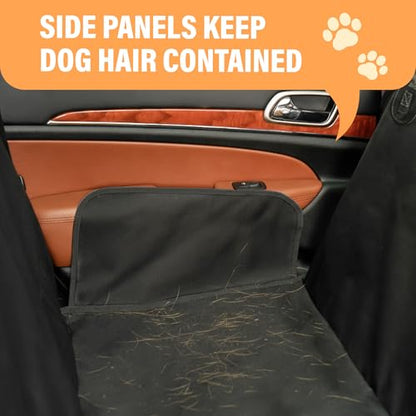 Active Pets Waterproof Hammock Standard Car Seat Cover, Fits Sedans Hatchbacks Crossovers Coupes Compact Vehicles, Secure Convertible Travel Bed Protects Backseat Cargo from Dogs, Black w/Blue Trim - color: Blue, size: Standard