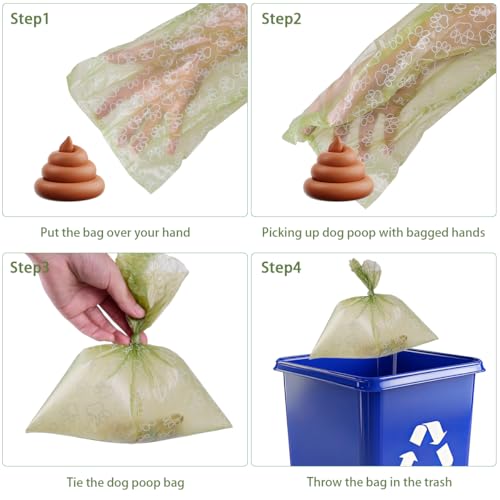 Poop Bags Rolls 256 Count - 9x13 Inches Green Thickened Leakproof Lavender scent Poo Bags for Dogs, Eco-Friendly Pet Waste Bags for Walking,Travel,Home - color: green