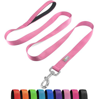 Basic Dog Leashes 6 FT Padded Handle Nylon Dogs Leashes for Small Dogs Pink - color: Pink, size: Small : 5/8" x 6 FT