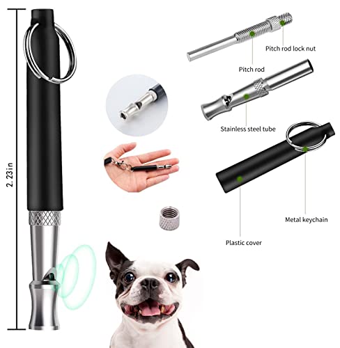 2 Pack Dog Whistle, Dog Whistle to Stop Barking Neighbors Dog, Adjustable Ultrasonic Silent Dog Whistle, Professional Recall Dog Training Whistle with Lanyard