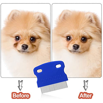 5 Pieces Dog Eye Combs Tear Stain Remover Combs Pet Grooming Comb for Small Dogs Gently Removing Eye Mucus and Crust (Blue, Black) - color: Blue