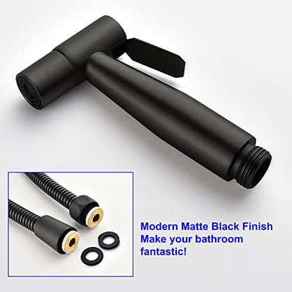 SHAMANDA Handheld Bidet Sprayer for Toilet, Stainless Steel Baby Cloth Diaper Sprayer Kit, Bathroom Toilet Bidet Attachment Set for Bathing Pets Feminine Hygiene, Matte Black BDS01-7 - color: Matte Black, style: Cold Water Mode Only