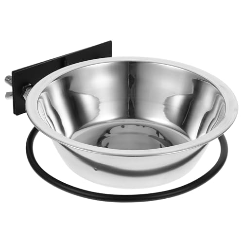 KALLORY Wall Mount Elevated Dog Bowl with Deep Stainless Steel Food and Water Bowls for Small Pets Outdoor Raised Feeder Station