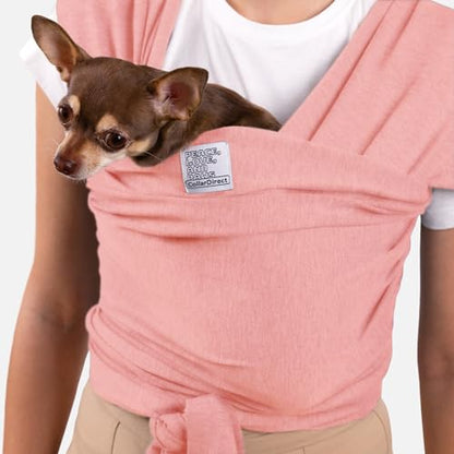Cat Sling Carrier for Small Pets – Anti-Anxiety Cat Sling, Kitten Pouch – Pet Sling in Gray Black Blue Green Pink Yellow (Pink, Standard) - color: Pink, size: Standard