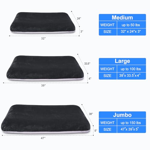 Magic Dog Super Soft Extra Large Dog Bed, 47 Inches Jumbo Orthopedic Foam Pet Beds with Anti Slip Bottom, Dog Sleeping Mattress with Removable and Washable Cover, Dark Grey XL - color: Dark Grey, size: 47.0"L x 39.0"W x 5.0"Th
