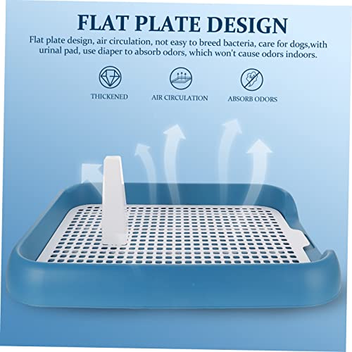 UKCOCO Plastic Dog Potty Trainer Tray with Raised Edges and Leak Design for Indoor Use Lightweight Portable Puppy Toilet with Special Column for Toilet Training and Safety Suitable for