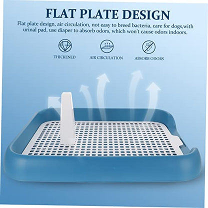UKCOCO Plastic Dog Potty Trainer Tray with Raised Edges and Leak Design for Indoor Use Lightweight Portable Puppy Toilet with Special Column for Toilet Training and Safety Suitable for