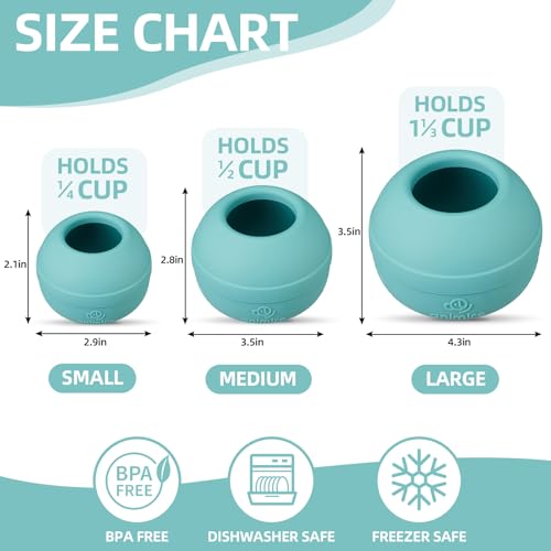 Long-Lasting Interactive Dog Lick Toy, Stuffable Dog Enrichment to Keep Dogs Busy, Wobbly Treat Dispensing Freezable Chew Toys, Food-Grade Safe (Teal Blue,S) - color: Teal Blue, size: S