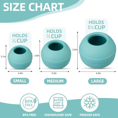 Long-Lasting Interactive Dog Lick Toy, Stuffable Dog Enrichment to Keep Dogs Busy, Wobbly Treat Dispensing Freezable Chew Toys, Food-Grade Safe (Teal Blue,L) - color: Teal Blue, size: L